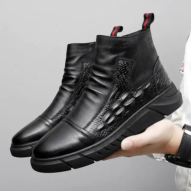 Thick-Soled Work Boots For Men
