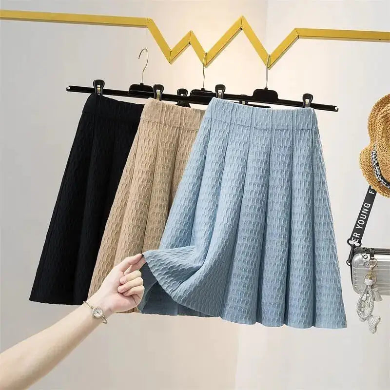 Stylish High Waist Knitted Skirt For Women