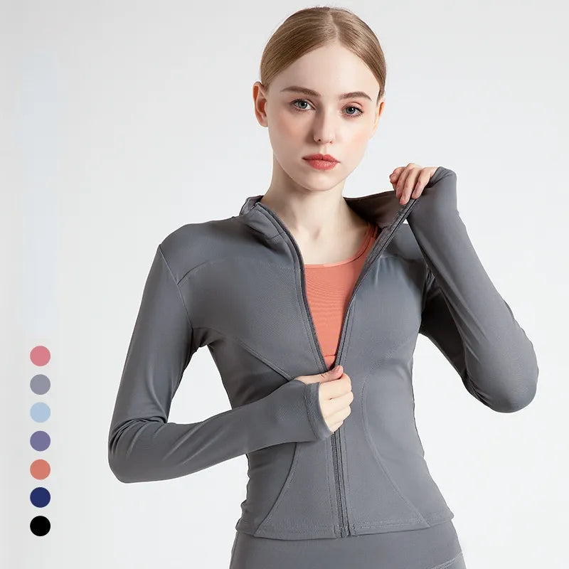 Stylish Long Sleeve Fitness Sports Jacket For Women