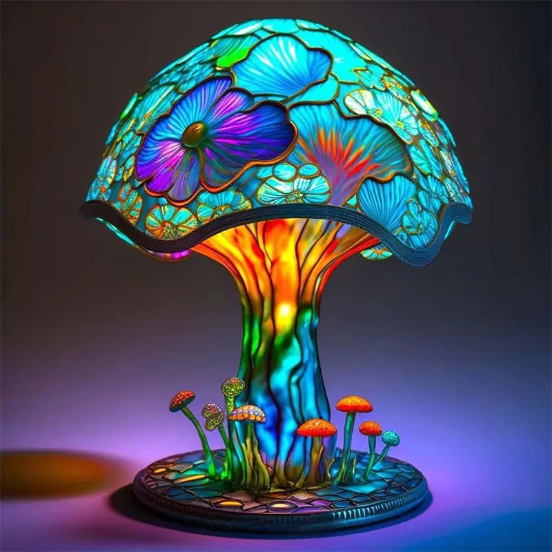 Psychedelic Retro Mushroom Desk Lamp