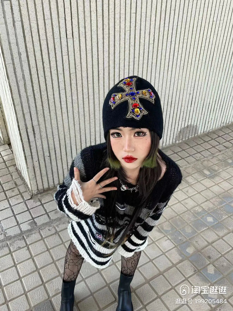 Ethnic Embroidered Winter Beanies Unisex